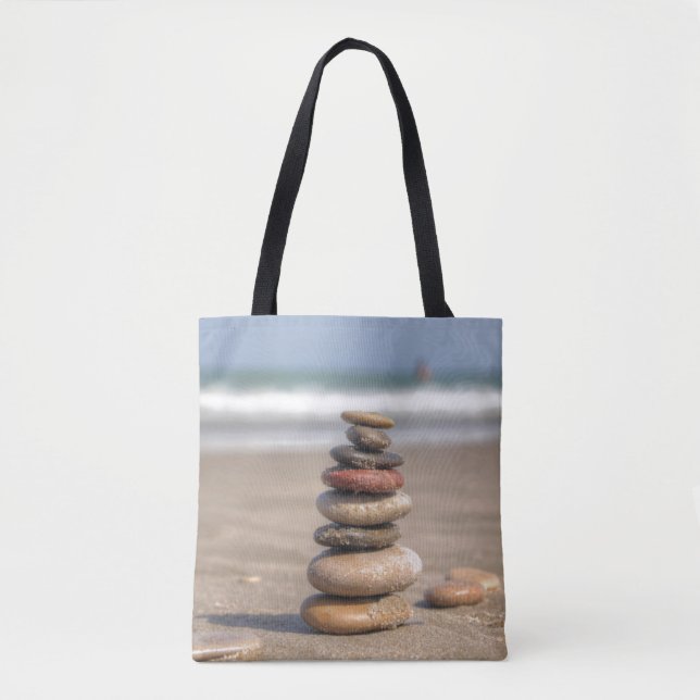 Stone Tower On Beach Tote Bag (Front)
