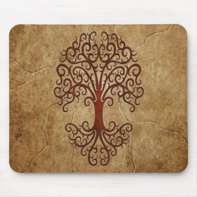 Stone Tribal Tree Mouse Pad (Front)