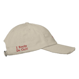 Stone USA 'I really do Care ' Distressed Embroidered Hat