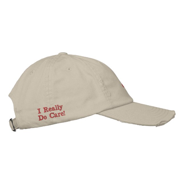 Stone USA 'I really do Care ' Distressed Embroidered Hat (Right)