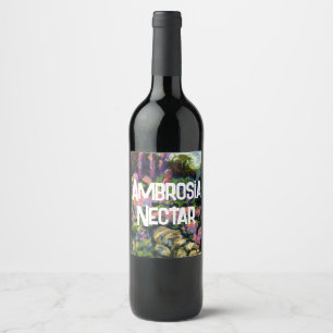 Stone Wall and Flowers Ambrosia Nectar Wine Label