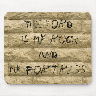 stone wall graffiti... The Lord is my rock Mouse Pad