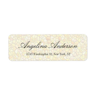 Stone Wall Pattern Elegant Handwriting Modern Return Address Label