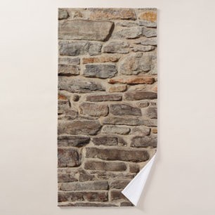 Stone wall rustic texture  background bath towel