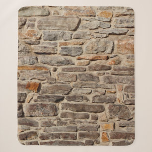 Stone wall rustic texture background sherpa blanket