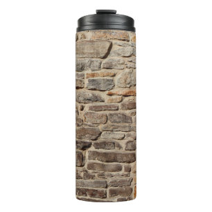 Stone wall rustic texture  background thermal tumbler