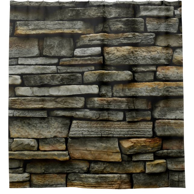 Stone wall shower curtain (Front)