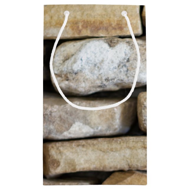 Stone Wall Stacked Rocks Small Gift Bag (Back)