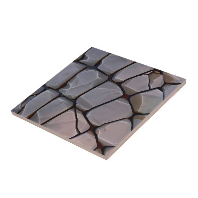 Stone Wall Texture Pattern Ceramic Tile (Side)