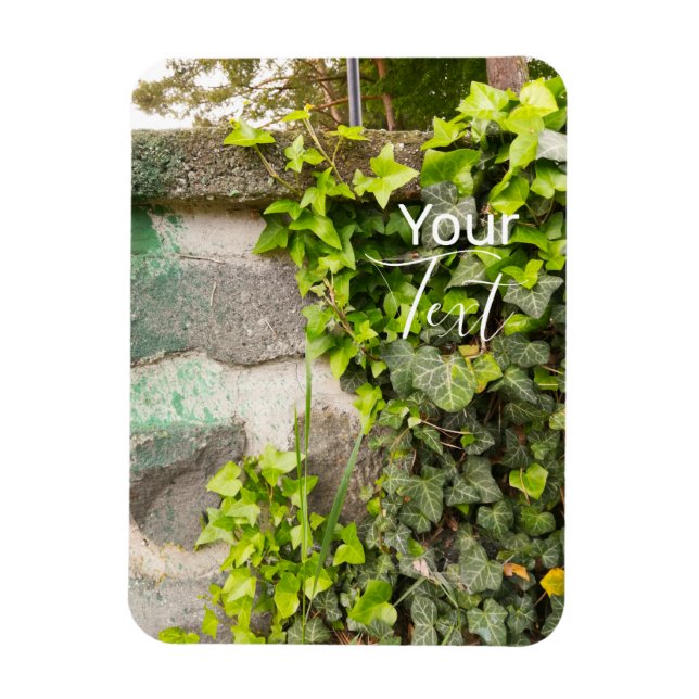 Stone Wall with Vines - Customizable Flexible Magnet (Vertical)