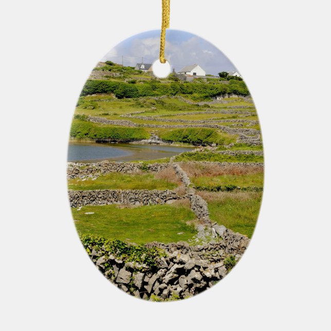 Stone Walls of Ireland Ceramic Tree Decoration (Front)