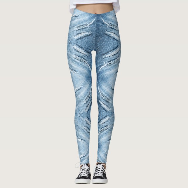 Stone Washed Worn Levi Look on Leggings (Front)