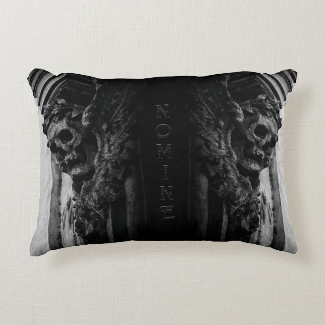 Stone Wings Skull Decorative Cushion (Front)