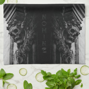 Stone Wings Skull Tea Towel
