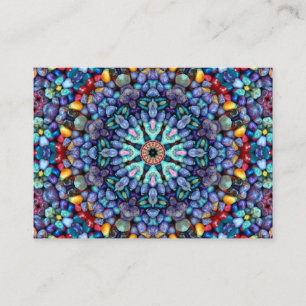 Stone Wonder Vintage Blue Fractal Kaleidoscope Business Card