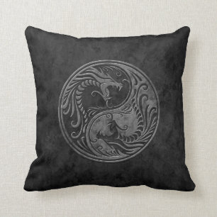 Stone Yin Yang Dragons Cushion