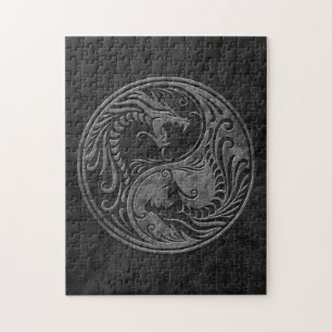 Stone Yin Yang Dragons Jigsaw Puzzle