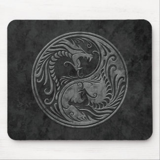 Stone Yin Yang Dragons Mouse Pad