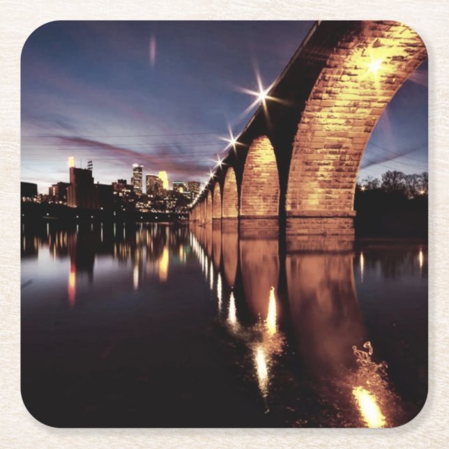 Stonearch Skyline Square Paper Coaster (Front)