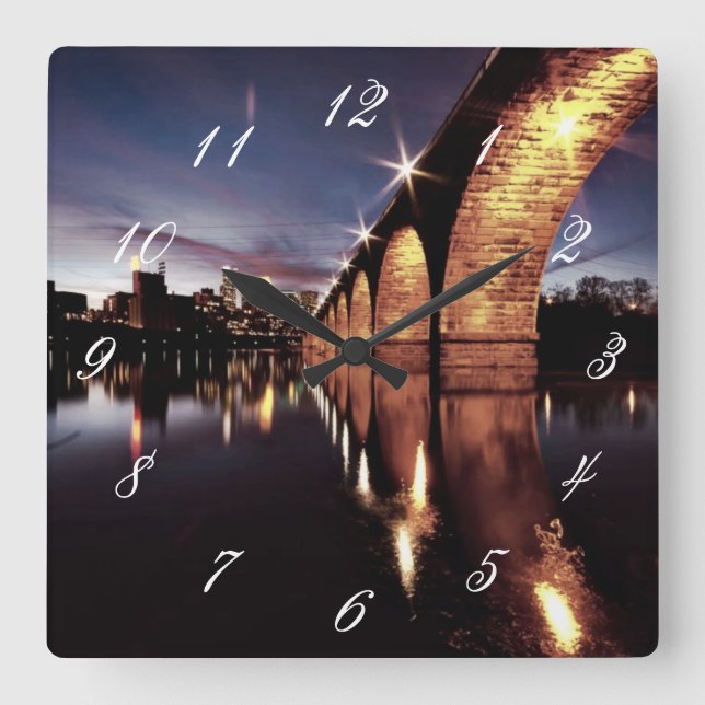 Stonearch Skyline Square Wall Clock (Front)