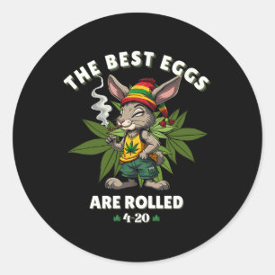 Stoned Easter Bunny With Joint Easter Day 3 Classic Round Sticker