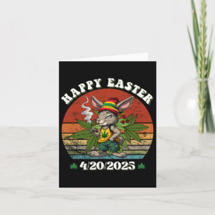 Stoned Easter Bunny With Joint Easter Day 4  Card
