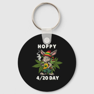 Stoned Easter Bunny With Joint Easter Day Key Ring