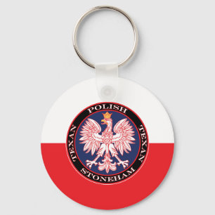 Stoneham Round Polish Texan Key Ring