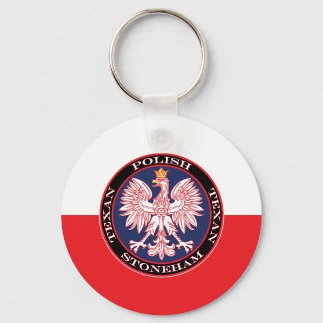 Stoneham Round Polish Texan Key Ring (Front)