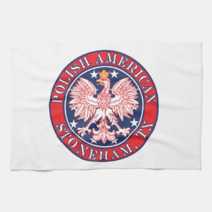 Stoneham Texas Polish American Eagle Tea Towel