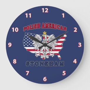 Stoneham Texas Polish American Large Clock