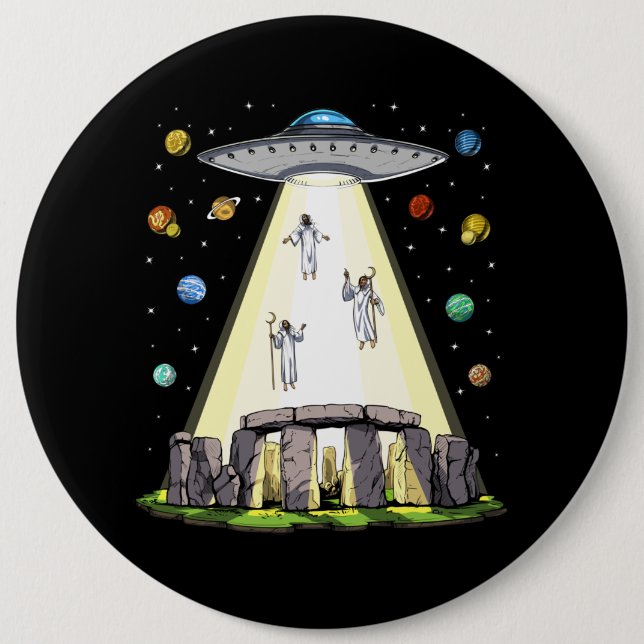Stonehenge Alien Abduction 6 Cm Round Badge (Front)