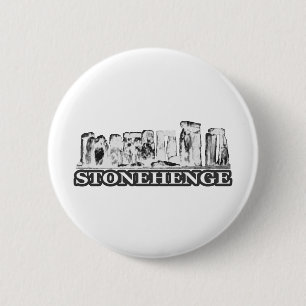 Stonehenge Black White The MUSEUM Zazzle Gifts 6 Cm Round Badge