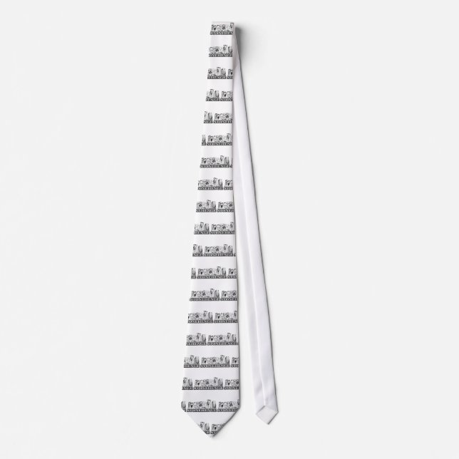 Stonehenge Black White The MUSEUM Zazzle Gifts Tie (Front)