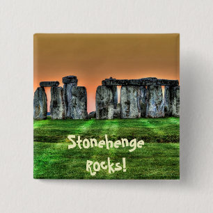 Stonehenge Celtic Standing Stones in Britain 15 Cm Square Badge