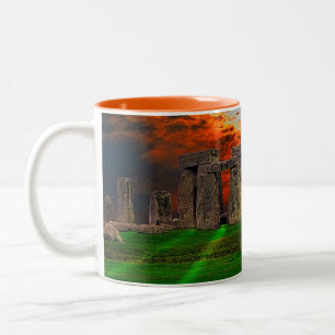 Stonehenge Celtic Standing Stones in Britain Two-Tone Coffee Mug