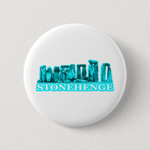Stonehenge Cyan transp The MUSEUM Zazzle Gifts 6 Cm Round Badge