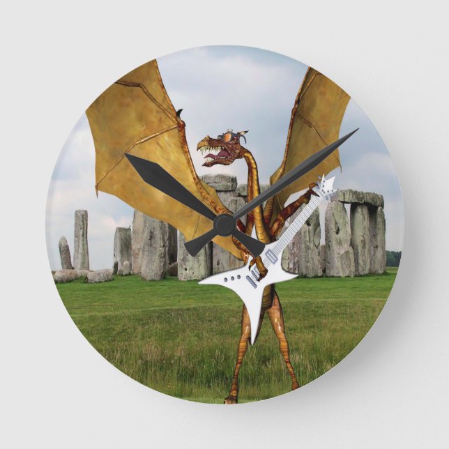 Stonehenge Dragon Round Clock (Front)