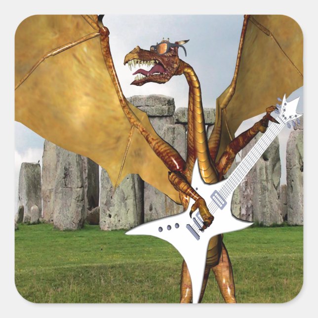 Stonehenge Dragon Square Sticker (Front)