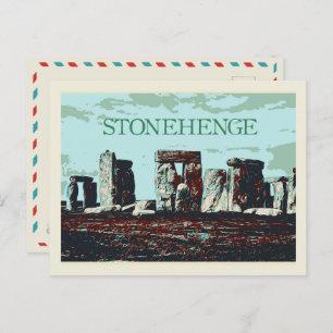 Stonehenge, England illustration Great Britain UK Postcard