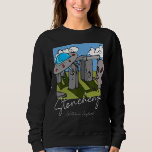 Stonehenge England Souvenir  Alien & Flying Saucer Sweatshirt
