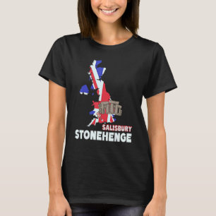 Stonehenge England Souvenir England Map Stoneheng T-Shirt