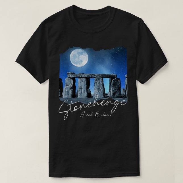 Stonehenge England Souvenir  Stonehenge At Night  T-Shirt (Design Front)