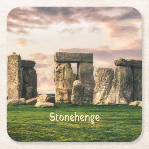 Stonehenge England UK Square Paper Coaster
