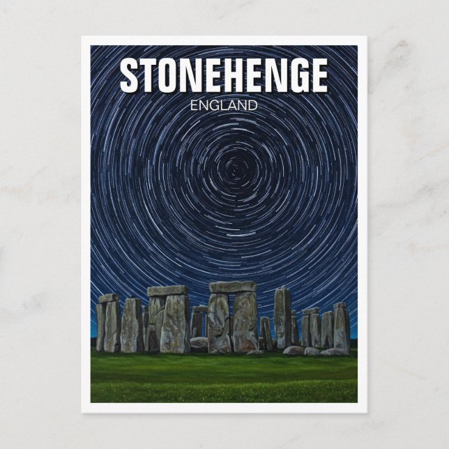 Stonehenge England United Kingdom Startrails Postcard (Front)