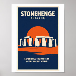 Stonehenge England Vintage Travel Poster Wall Art