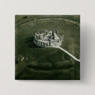 Stonehenge from the air 15 cm square badge