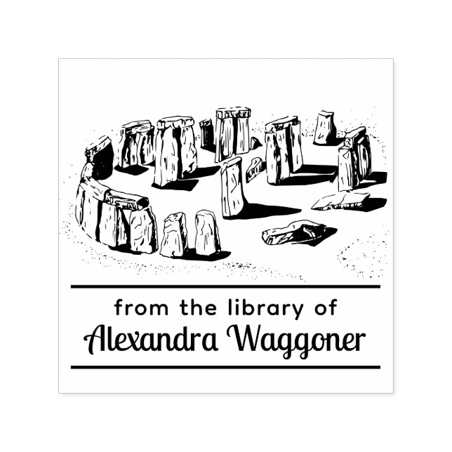Stonehenge “From the library of” Book Name  Self-inking Stamp (Design)