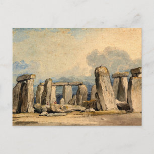 Stonehenge, landscape, painting postcard