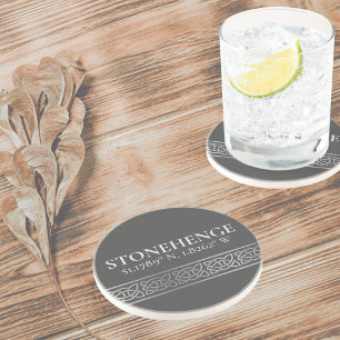 Stonehenge Latitude Longitude Dark Coaster